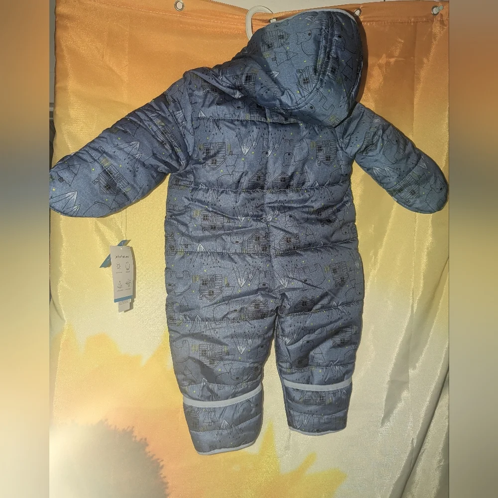 CARTER'S Printed Fleece Lined Hooded Snowsuit 6 M NWT